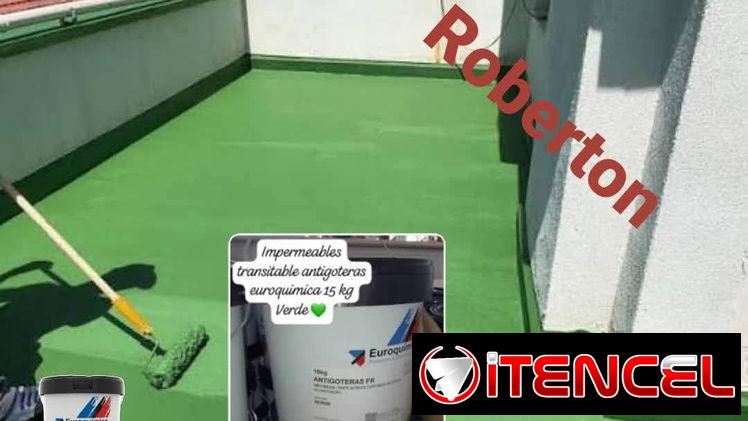 Impermeables transitable antigoteras euroquimica 15 litros con fibras incorporadas no necesita mallas importada de Españ