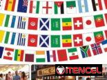 Cuerda con banderas de países al mundial 2026, 14 metros de banderas. 28cmX20cm cada bandera
