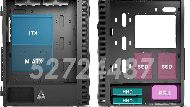 ✅✅52724487 – Chasis Gaming Montech X3 + 3 fanes RGB 120mm y 3 fanes RGB 140mm✅✅
