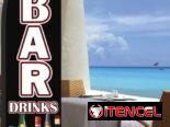Señalética en forma de banderola/ Ubicación de Bar