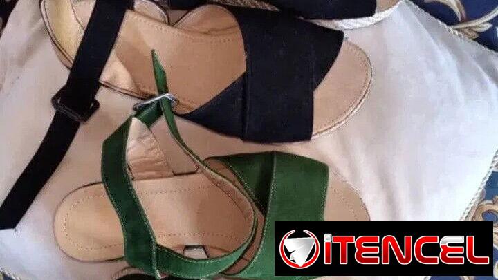 DOS SANDALIAS TALLA 38 VERDE 1200 PESOS Y NEGROS 2000 PESOS PARA EMPEINE ANCHO