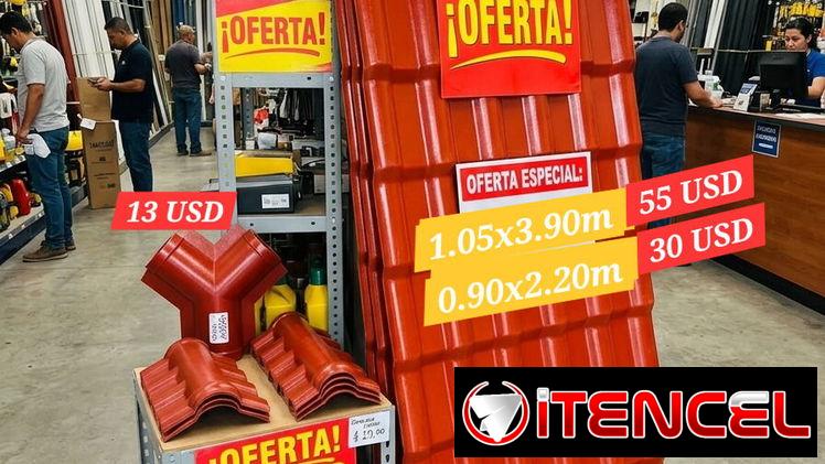 Tejas de Asa y Resina Rojas y Tejas PVC blancas