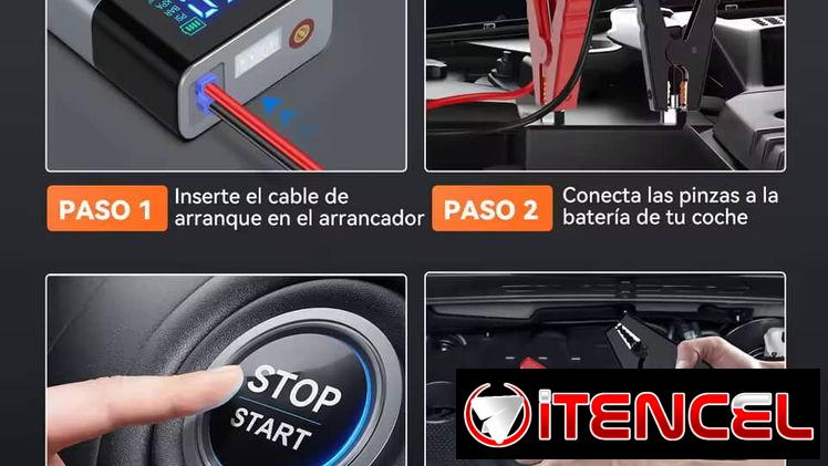 Arrancador de coche portátil BRPOM con compresor de aire 150 PSI 7500A arrancador 12V.  100 usd
