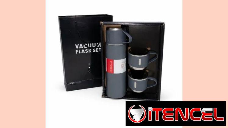TERMO TÉRMICO CON 3 VASOS GRIS