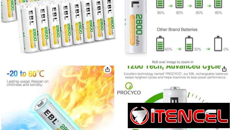 Pilas Recargables AA AAA y de 9V nuevas !