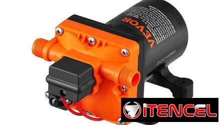 Bomba de Agua VEVOR 12V DC 3.5 GPM 55 PSI Autocebante Diafragma Negro Naranja /