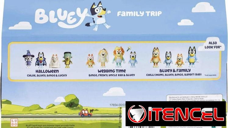 🐾🌿 BLUEY – Family Trip | Pack 4 Figuras