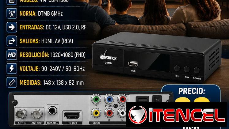 📺 CAJITA HD 📺 VIVAMAX HDMI CON TODOS LOS ACCESORIOS. MENSAJERIA CON FACTURA Y GARANTIA. TL 54833699