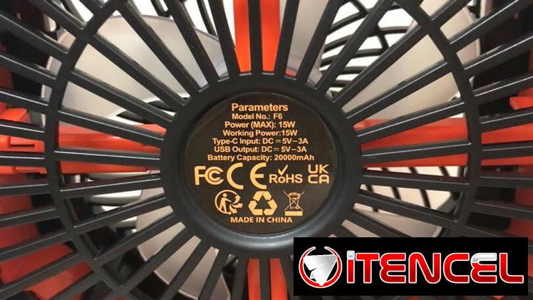 60 USD Los mejores ventiladores recargables MODELO F6 de 20,000 mAh