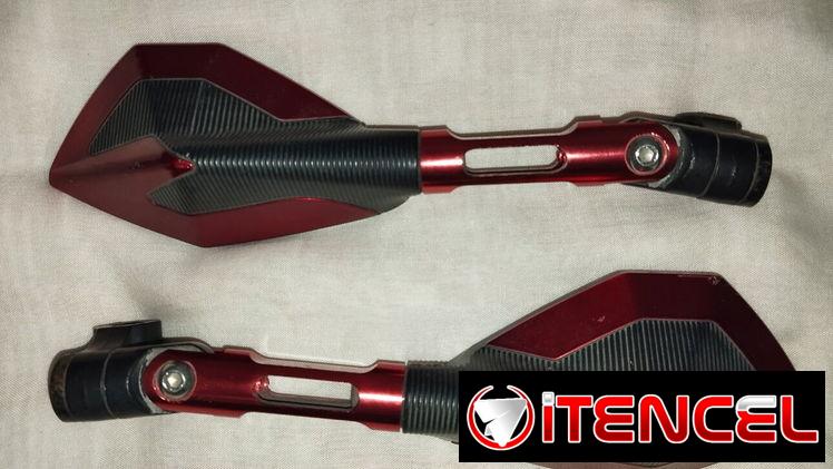 Rizoma 5 puntas rojo y negro bastón corto cristal azulado d uso impecables sin detalles