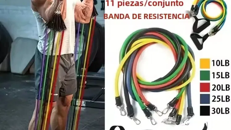 Kit para ejercitación con ligas en espacio reducido