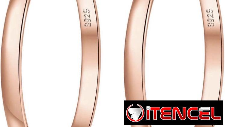 EXGOX Aretes de aro de oro de 0.197 in de ancho para mujer, aretes de aro de plata de ley, aretes de aro grandes de plat