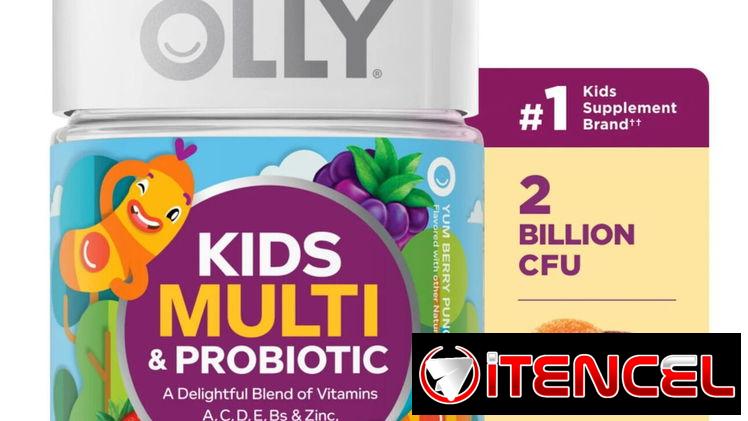 OLLY Kids Multivitaminas + Probióticos en Gomitas Suplemento Digestivo Diario para Niños, Zinc, 100 Uds 25 USD