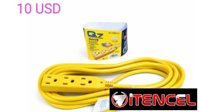 REGLETA ELECTRICA Q7 6 SALIDAS 110/120 V – 85 CM y   EXTENSION ELÉCTRICA 15FT. CON MULTI TOMA-Q7