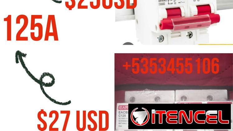 Breaker DC 100A y 125A 63A 2 polos/ Paneles Solares   100A $ 25 usd  125A $ 27 usd