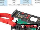 Pinza amperimétrica digital multifunción con capacidades ampliadas y protección integrada para uso profesional.