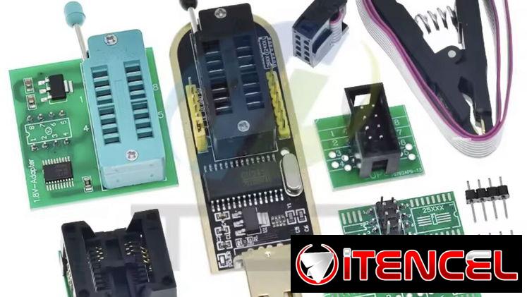 Programador CH341 con varios adaptadores