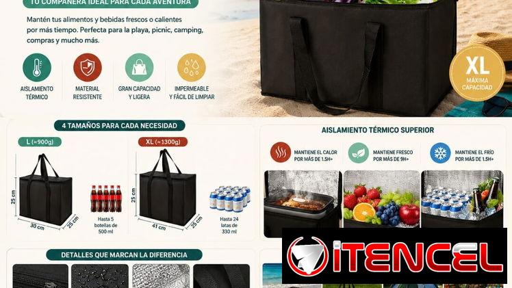 Bolsa Térmica XL para playa, picnic, camping, compras y viajes