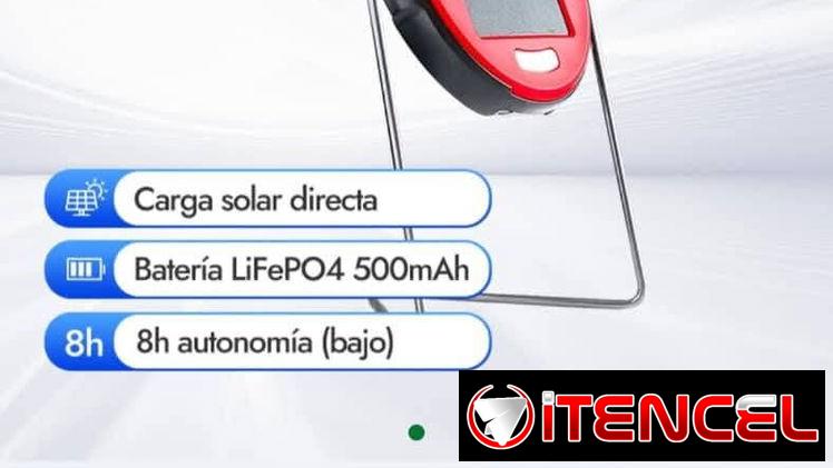 LAMPARA SOLAR NUEVA CARGA SOLAR DIRECTA CON BATERIA  LifePO4 de 500 MAH FUNCIONA ENTRE 4 Y 8 HORAS EN 4 USD EN PLAYA