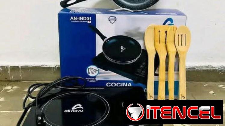 Cocina de infrarrojas+ sartén y juego de espumaderas de madera