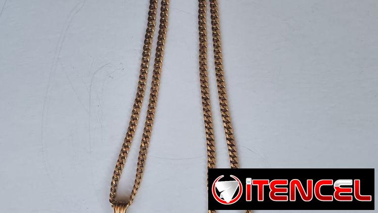 Cadena con medallón dije de oro 18 kilates pesa 55 gramos