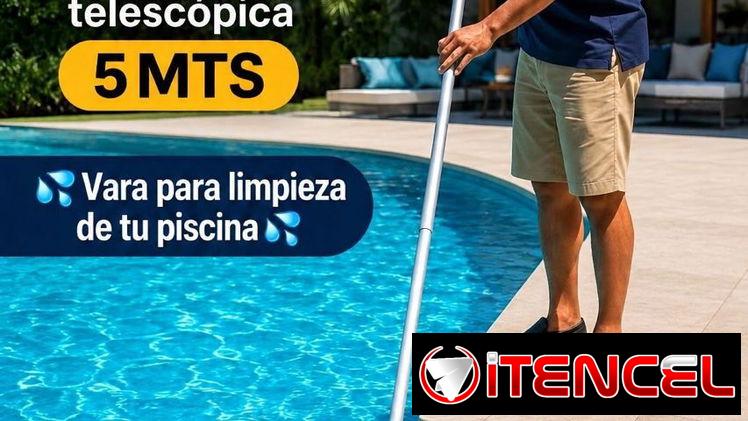 Vara telescópica 5mts para limpieza de tu piscina