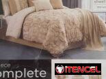 EDREDON BELMONT. JGO DE 14 PZAS PARA CAMA QUEEN. COLOR BEIGE. NUEVO