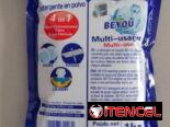 Pacas de jabas y detergente en polvo