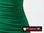 Vestido Corto Asimétrico Drapeado – Elegancia en Verde Esmeralda Talla M 25