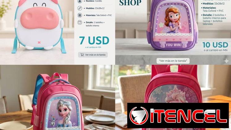 Juegos de mochilas de 20 usd, mochilas 13 usd y de 7 usd