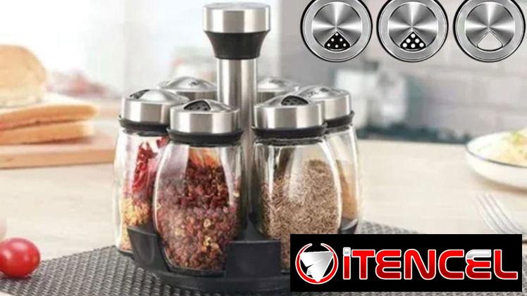 Set de seis envases para condimentos con base giratoria (G&L)