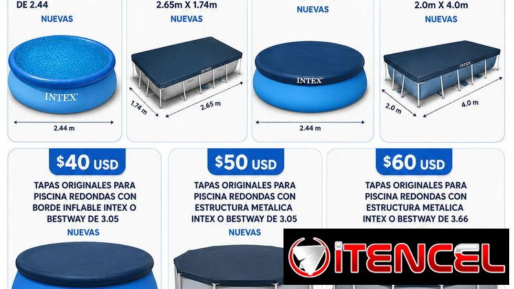 Tapas o cobertores para piscina originales de la marca Intex y bestway. Transporte para la Habana con costo adicional.