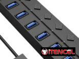 {7 puertos USB en una sola Regla}
