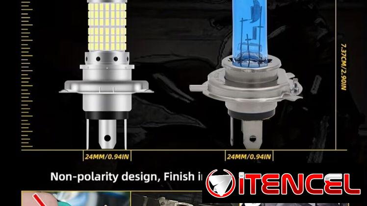 Faro LED H4 Ultra Brillante 12V para Motocicleta,  Bombilla de Alta Luminosidad