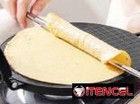 Máquina manual para confección de barquillos, canastas y rollos