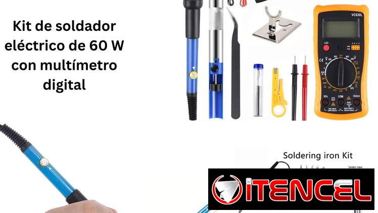 – Kit de soldador eléctrico de 60 W con multímetro digital