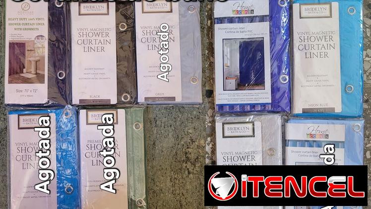Cortinas de baño. Material PVC. Color entero. AntiMoho. Precio: $5.50 usd . No son de tela. Material PVC