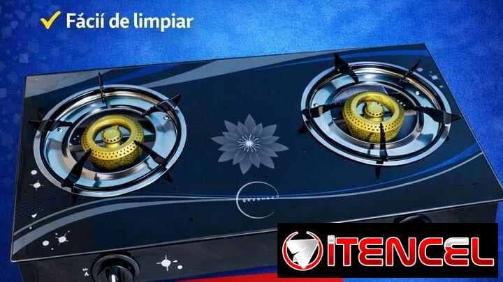 Cocina de dos quemadores cristal templado