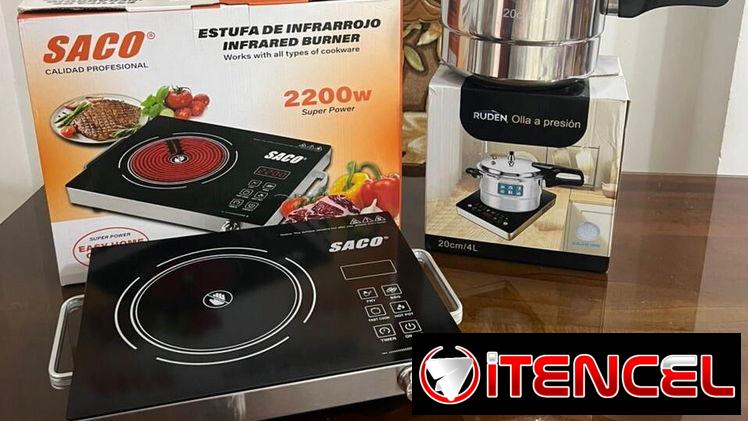 Cocina infrarrojo 2200 W más olla presión 4L