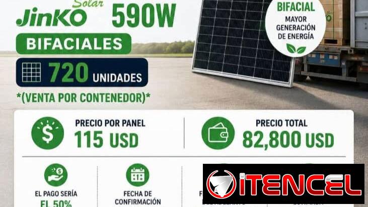 Paneles solares por contenedor.