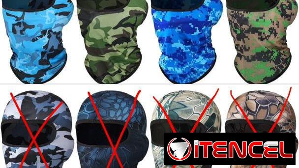 Pasamontañas camuflados protección UV