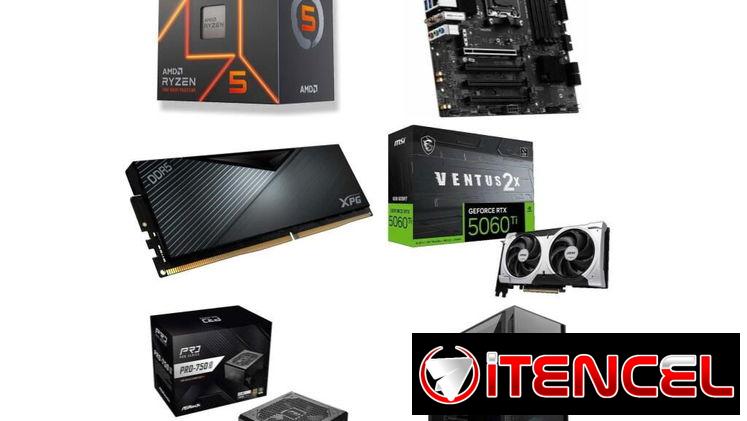 TORRE AM5 GAMING🤩 Ryzen 5 7500X3D +MSI RTX 5060 Ti +MSI B850 Wifi +16gb +750w +chasi🆕0km