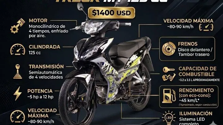‼️MOTO DE COMBUSTIÓN MT 125CC 1400USD‼️🎁 POR LA COMPRA SE LE REGALA UN CASCO INTEGRAL