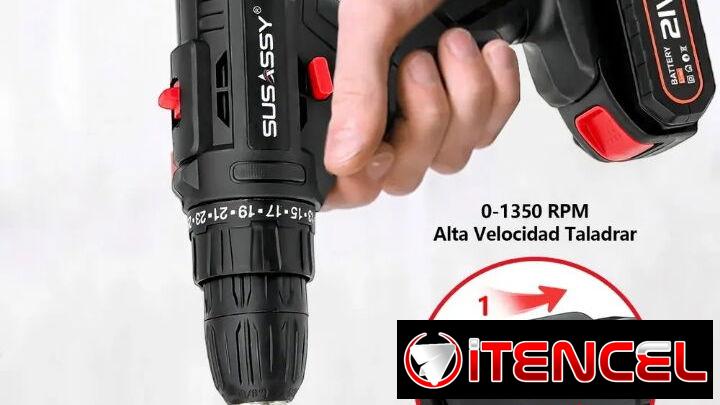 Taladro destornillador inalámbrico, dos batería, dos velocidades, es percutor, destornillador. Nuevo en su caja
