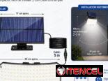 Lámpara solar de pared exterior, 234 led, 200W, con control remoto y 3 modos de trabajo. Sensor de movimiento. 8000K luz