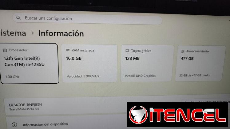 laptop Acer i5 gen 12, 16 ram, 512 ssd
