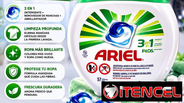 Detergente 3 en 1 original tide y ariel