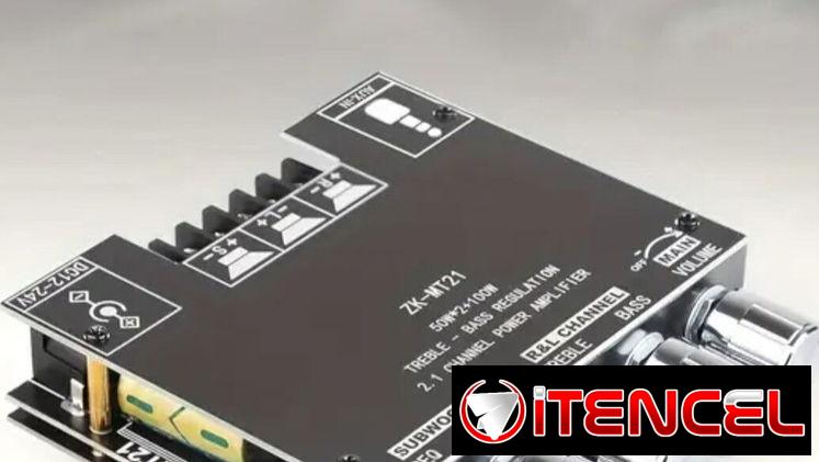 Amplificador Bluetooth ZK-MT21 de 2.1 canales + adaptador transformador.