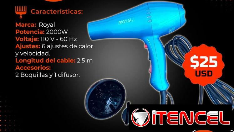 🪮 ROYAL 🪮 SECADORA DE PELO ROYAL 2000W. MENSAJERÍA CON FACTURA Y GARANTÍA. TL 54833699