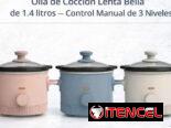 Olla de cocción lenta Bella de 1.4 litros con control manual de 3 niveles, recipiente de cerámica antiadherente